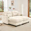 Canapé modulaire Braegger avec tissu chenille et dossier capitonné-129915680-117093354