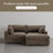 2 - Piece Upholstered Gray Faux Rabbit Fur Flannel Reversible Modular Sofa Living Room Sectional Couch with Pillows-926571006-926571003