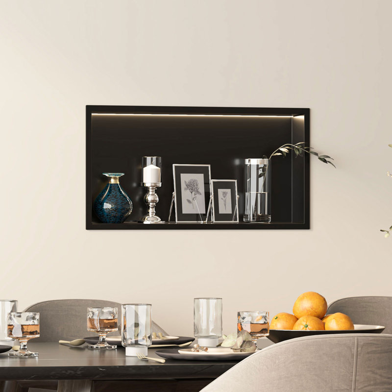 Armoire encastrée simple 13,9 "x 25,8" Niche, Noir mat, Non, Metal