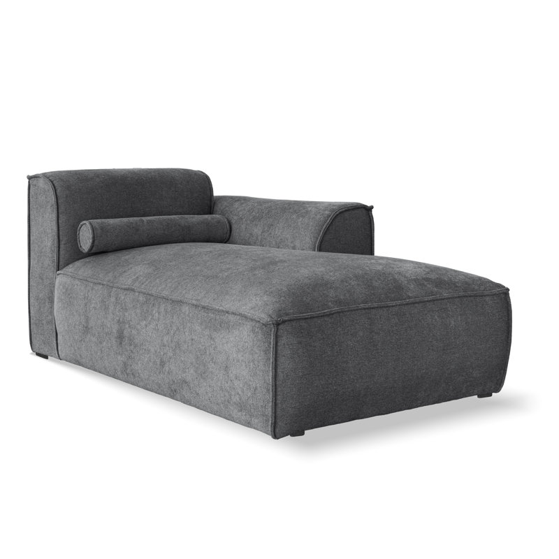 Flex Felix Upholstered Chaise Lounge, Right Hand Facing, Dark Grey