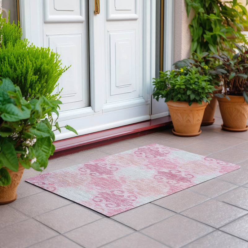 Malek Indoor/Outdoor Area Rug with Non-Slip Backing, Rectangle 1'8" x 2'6"
