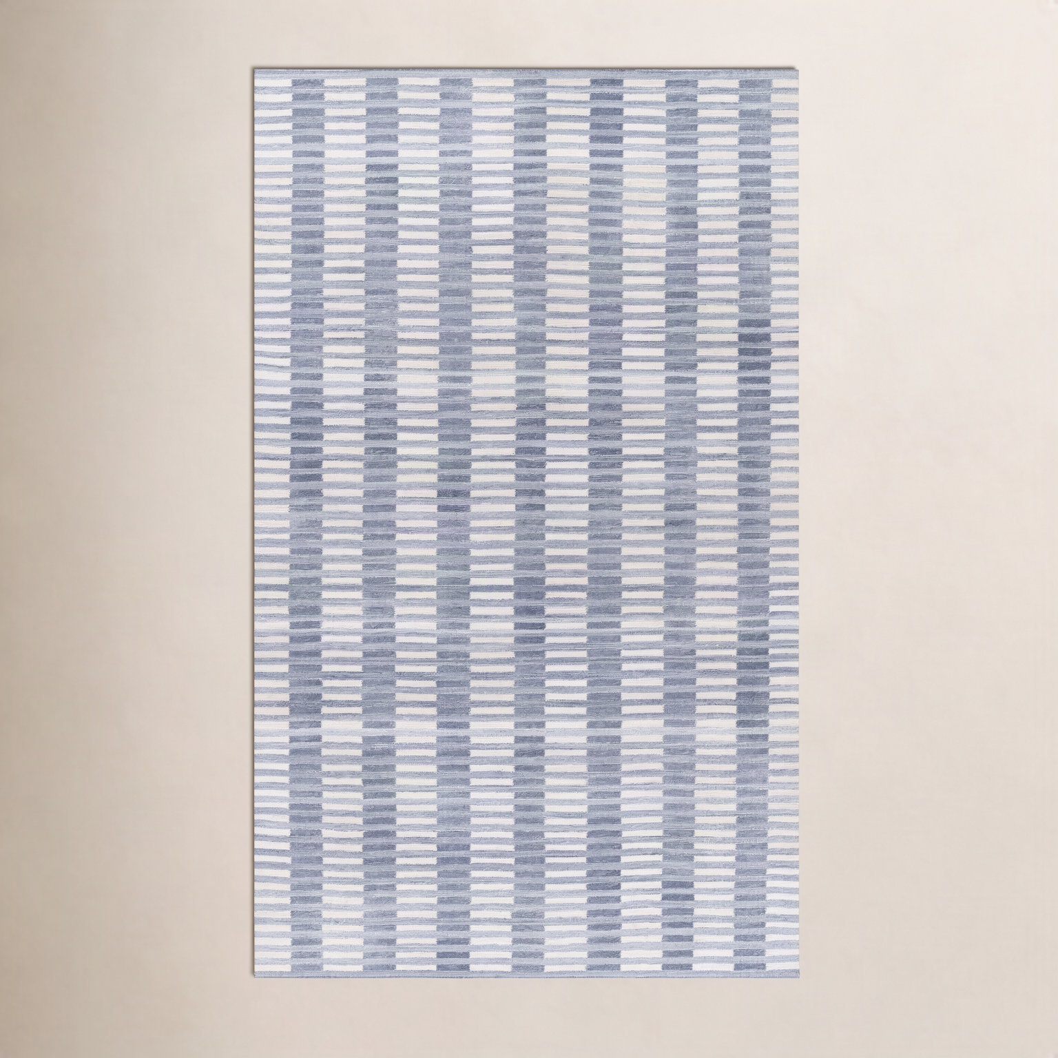 Acerra Blue Hand-Woven Striped Outdoor Rug, Rectangle 2' x 3'