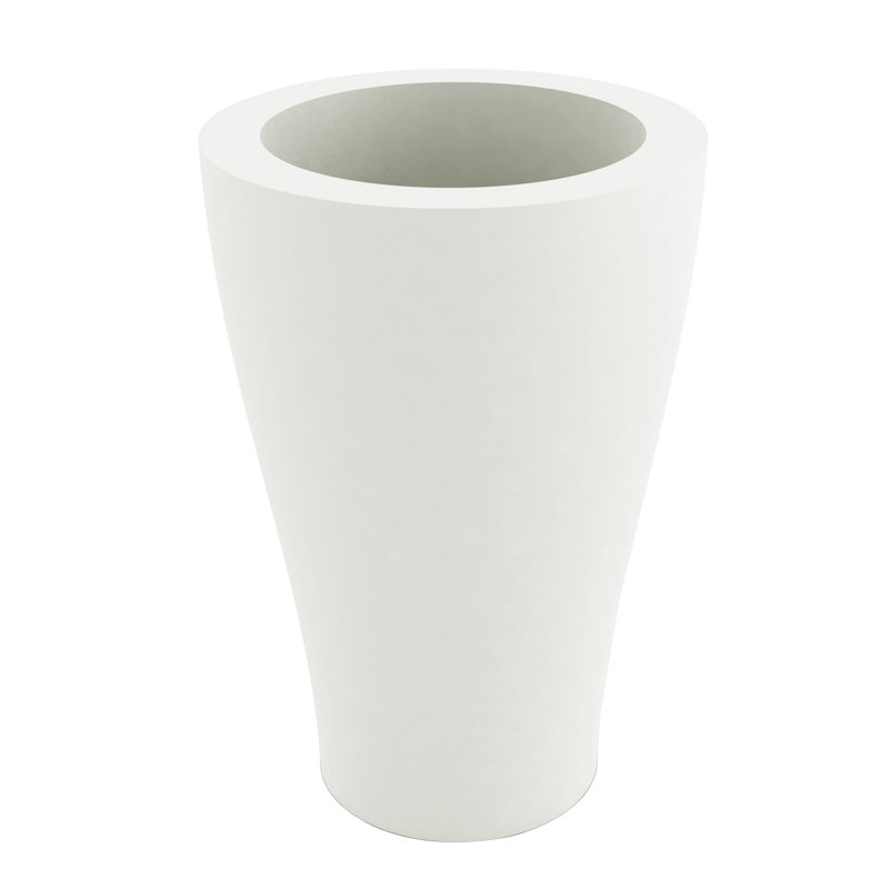 Curvada Resin Pot Planter, Ice, 26.75" H x 17.75" W x 17.75" D