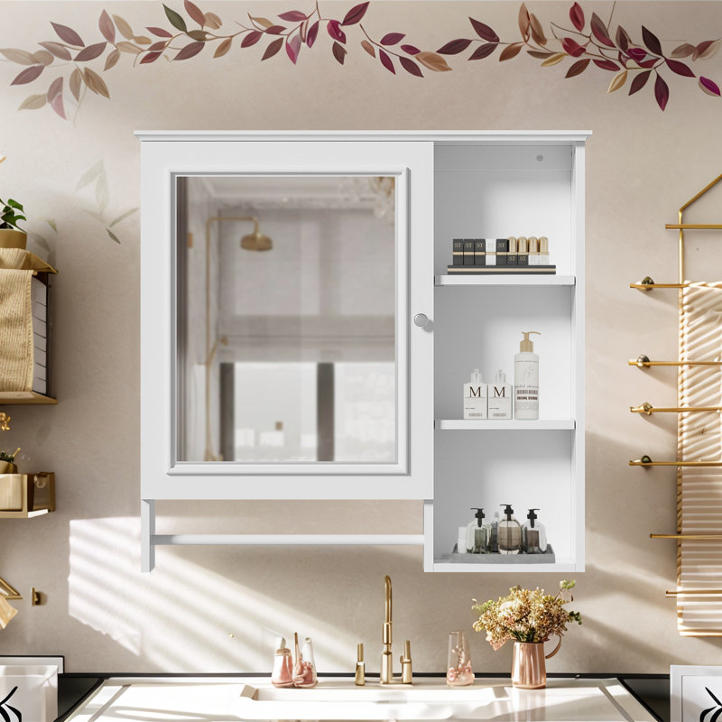 Miroir de salle de bain mural, Blanc