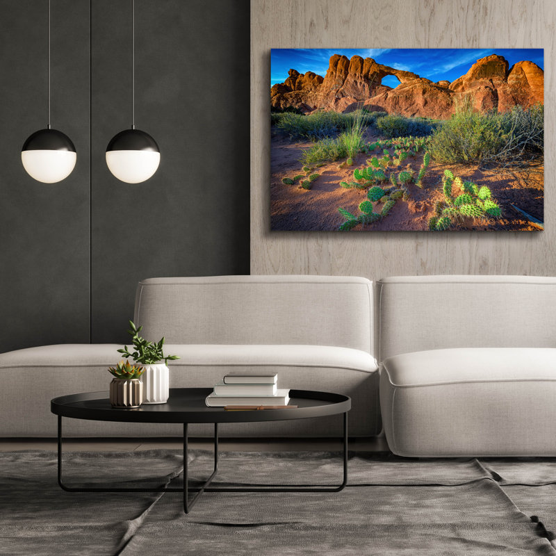 «Skyline Arch At Sunset» par Rick Berk, art mural sur toile, 60 po x 40 po, H 40 po x l 60 po x P 1,5 po