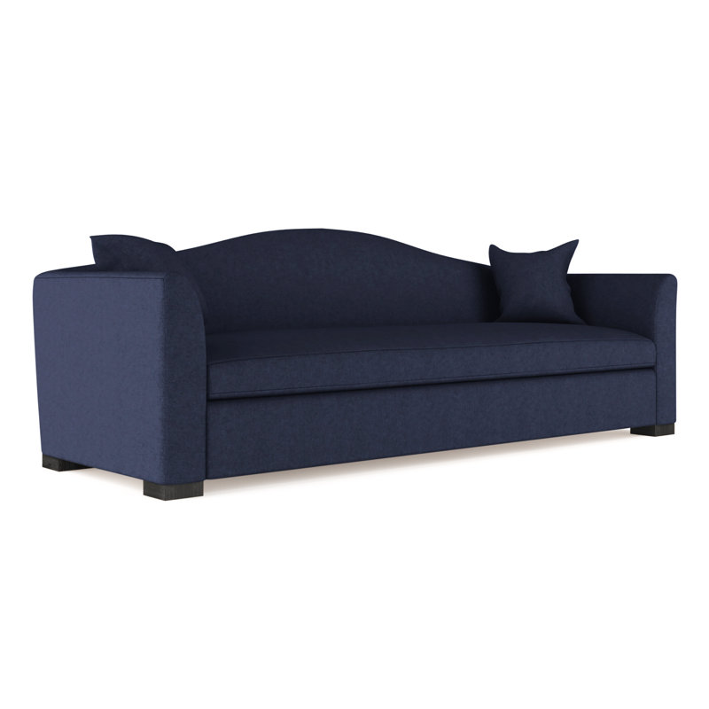 Canapé Horatio, H 33 po x l 96 po x P 40 po, Velours moelleux imprimé bleu, Ébène