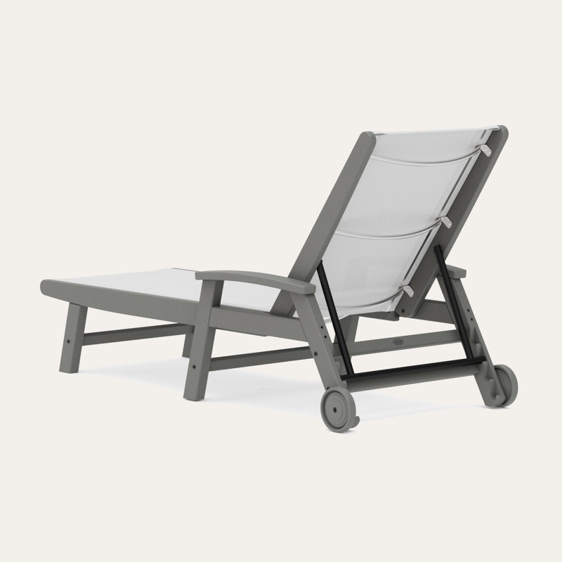 Chaise longue POLYWOOD Coastal, Blanc, Gris ardoise