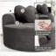 Canapé-lit rond convertible avec canapé modulaire en mousse à mémoire de forme, canapé Cloud avec 3 coussins décoratifs, noir et gris