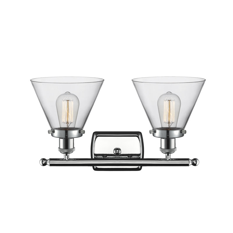 Éclairage pour meuble-lavabo à 2 lumières 18 po Ballston Urban Cone, DEL, Clair, Chrome poli