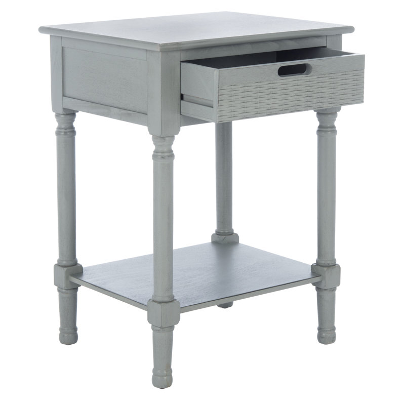 Peters End Table with Storage, Distressed Gray