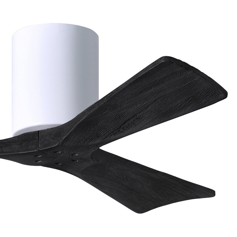 Ventilateur de plafond à 3 pales Olivier, Blanc brillant, Noir mat, 42"