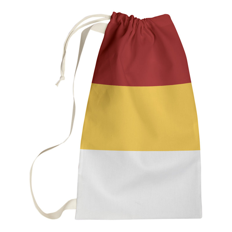 Nashville Fabric Laundry Bag with Handles, Medium (36" H x 28" W x 1.5" D), Nashville Red/Yellow/White