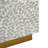 14x14x18" Square Accent Stool with White Capiz Shell Finish and Gold Pedestal Base