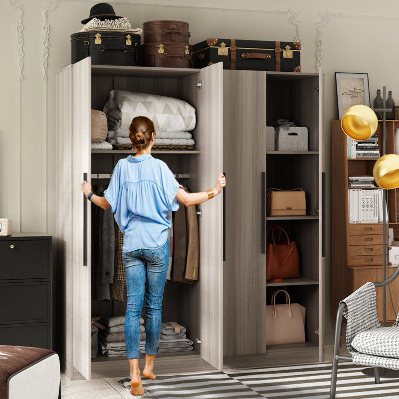 Armoire Brader, Gris / noir