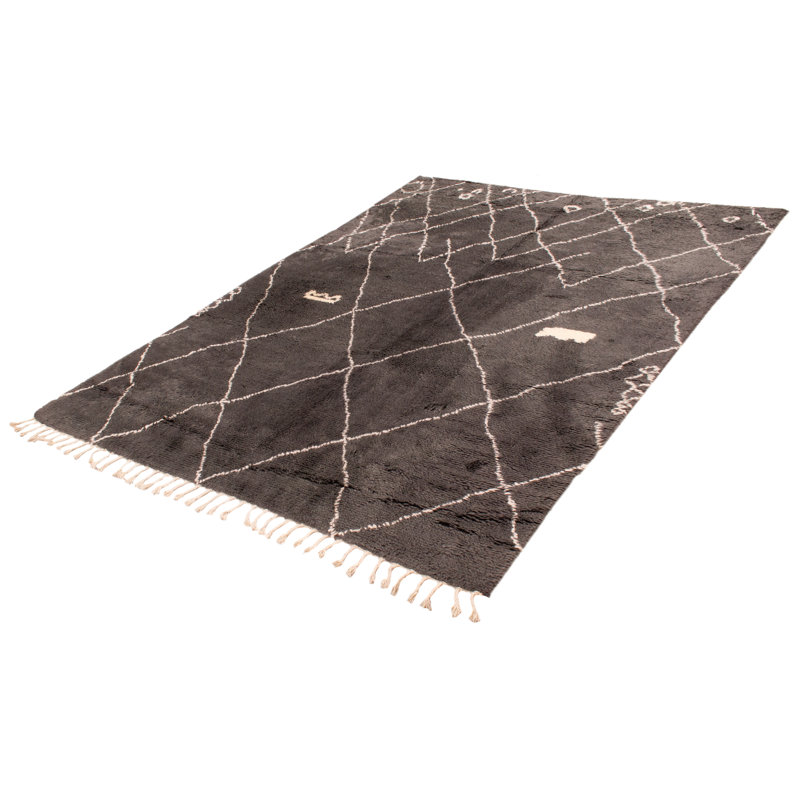 Tapis unique en laine gris foncé 8 pi 4 po x 10 pi 10 po Grogan