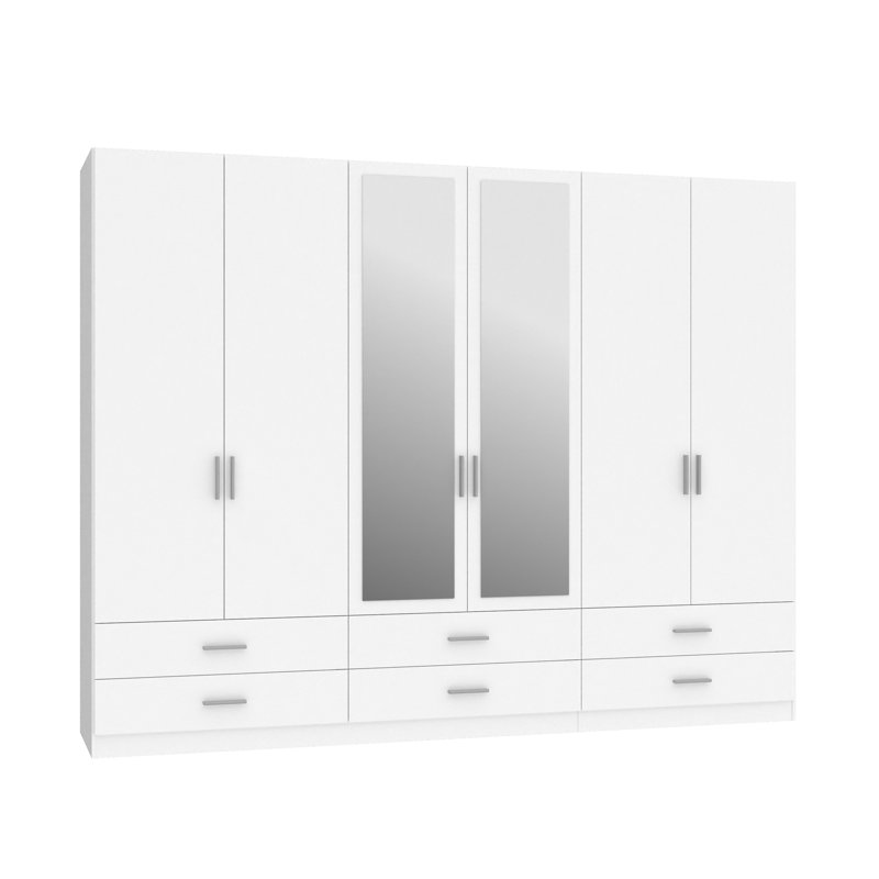 Bearfield 6 Door Manufactured Wood Wardrobe