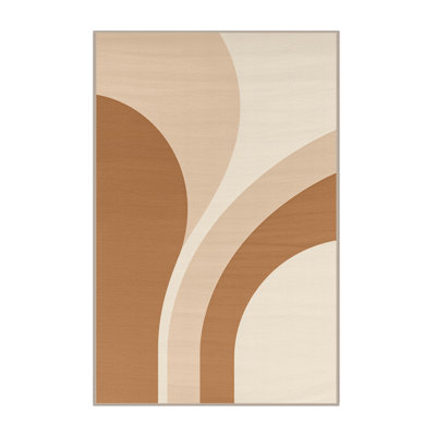 Tapis brun moelleux doux et moelleux de couleur unie - couleur beige