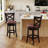  26'' Swivel Bar Stools Set of 4 Footrest & Rubber Wood Frame for Kitchen Island