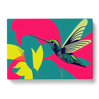 Unforgettable Modern Hummingbird Abstract - Wrapped Canvas Painting