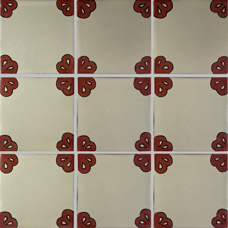 Carrelage mexicain 4 pièces 4,2 "x 4,2" TalaMex Villamar Talavera