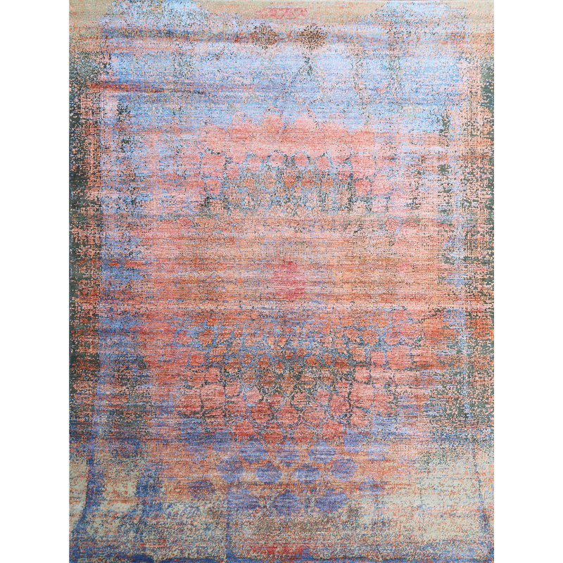 Tapis rectangulaire noué à la main, Rectangle de 5 pi x 8 pi