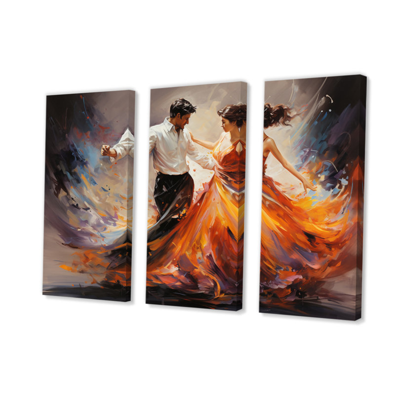 Soulful Dancing III sur toile, reproduction de 3 pièces, H 32 po x l 48 po x P 1 po