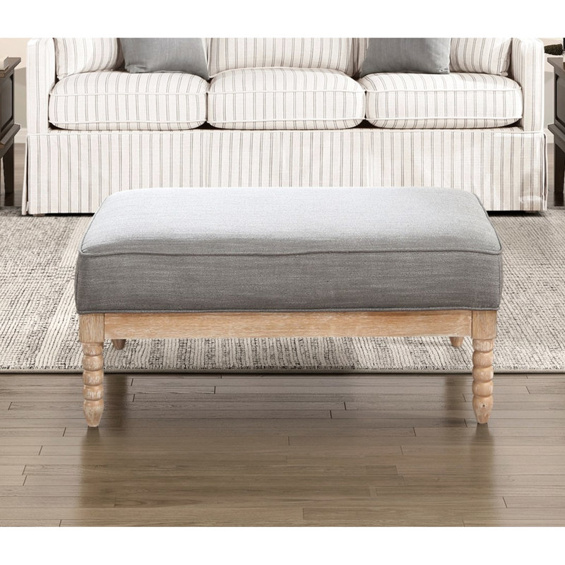 Classic Classic avec revêtement en tissu gris et structure en bois massif d'une hauteur de 18,61 po