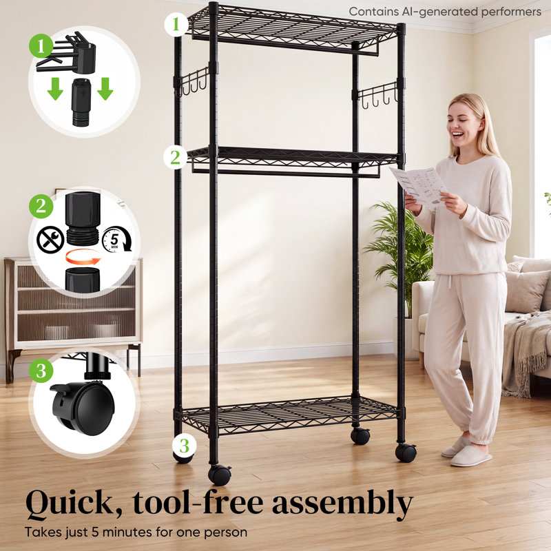 90cm Adjustable Portable Wardrobe