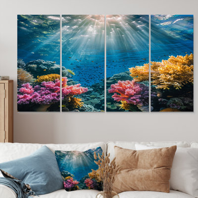 Robertsdale - Ensemble de décoration murale corail sous l'eau 4 pièces