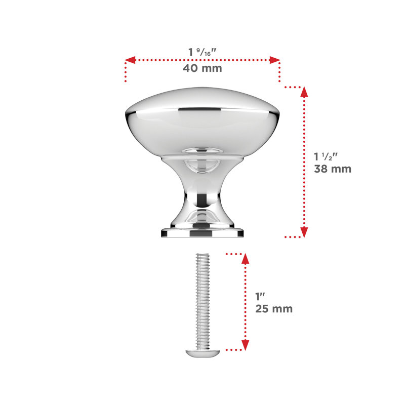 Oversized Expression 1 9/16" Diameter Round Knob, Chrome