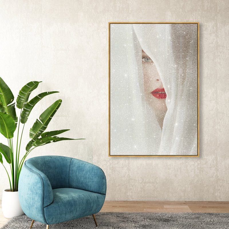 Secret Under Silk Print by Oliver Gal, 25"H x 17"W, Gold Floater Frame