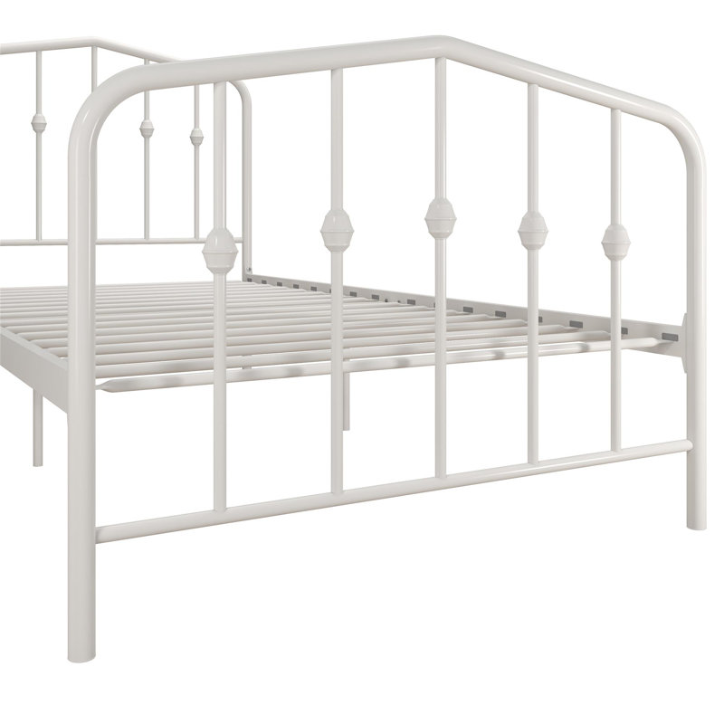 Lit plateforme en métal Bushwick, Blanc, Simple