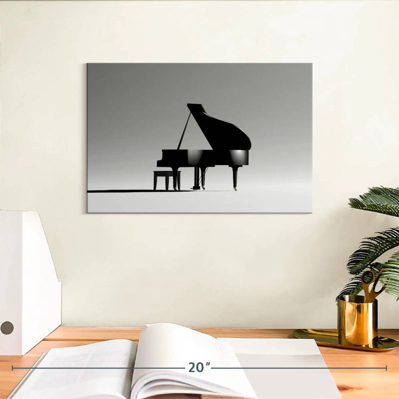 Piano à queue Abarca sur fond blanc, H 8 po x l 12 po