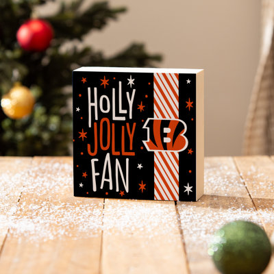 Cincinnati Bengals 6" Holiday Wood Plock Wall Sign