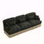 Canapé de 100 po en chenille 100 po à imprimé léopard confortable, bord à pampille délicat, canapé modulaire à la mode moderne, dossier et siège ergonomiques, assemblage facile, siège profond pour le salon, vert noir-130021990-130021992