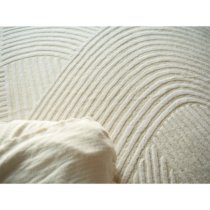 Entro Handmade New Zealand Wool Cream/Ivory Area Rug, Rectangle 9' x 12'