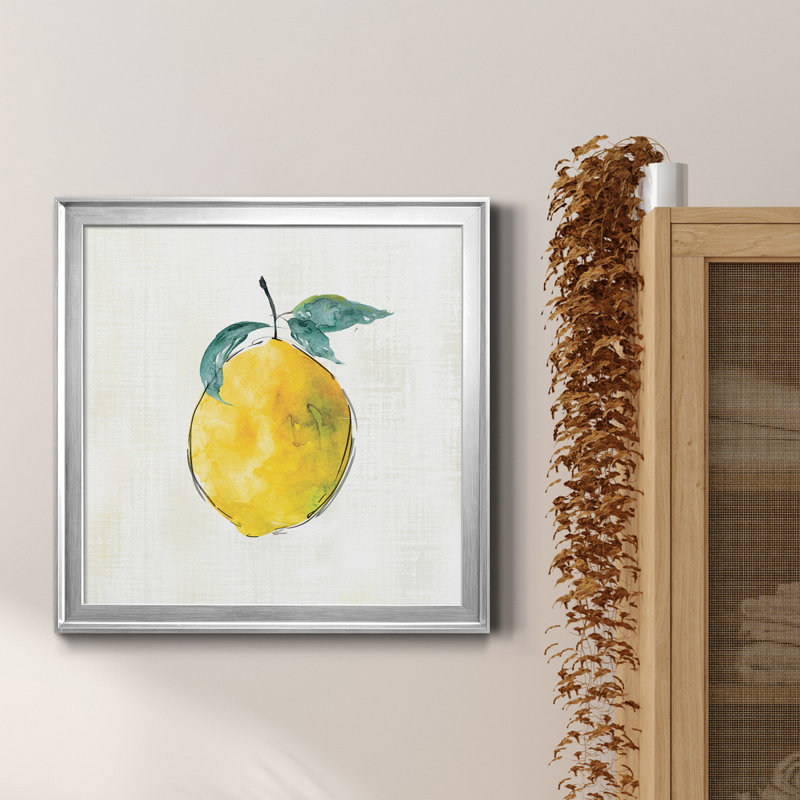 Happy Lemon - Reproduction d'art sur toile encadrée, H 17,5 po x l 17,5 po x P 1,5 po, Toile argentée encadrée