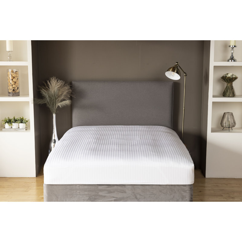 Plain Dye 540 TC Egyptian-Quality Cotton Sateen Fitted Sheet, Single (3'), Platinum