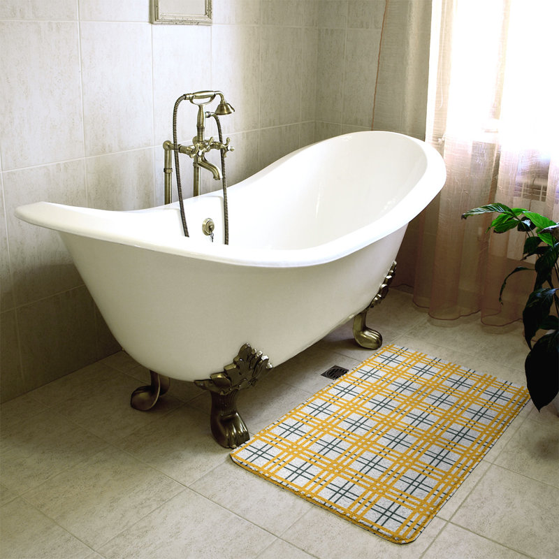 Tapis pour salle de bain Philadelphia, l 17 po x L 24 po, Yellow/White/Black