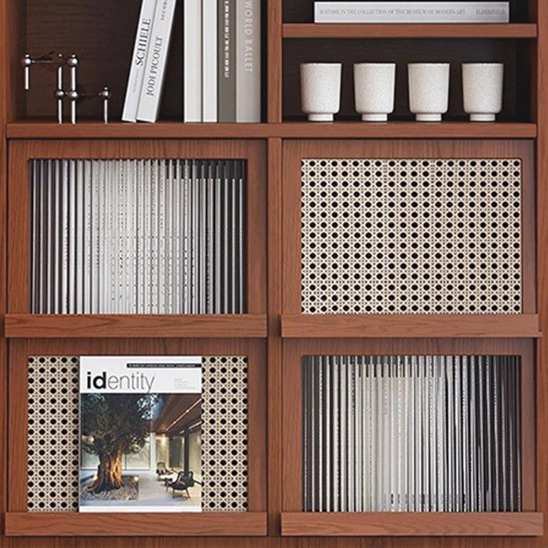 Brown Solid Wood Versatile Storage Bookcase