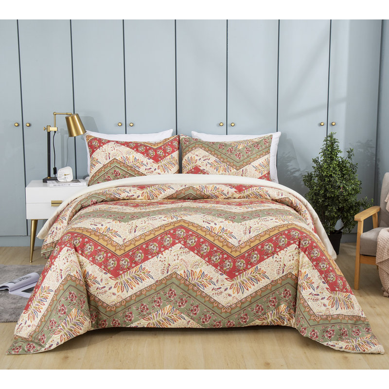 Polyester Chevron / Zig Zag Duvet Cover, California King Duvet Cover  + 2 Pillow Cases