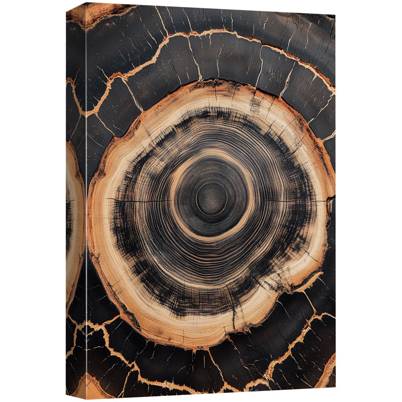 Impression sur toile, grain de bois brûlé, impression encadrée de texture organique pour une décoration murale d'inspiration minimaliste ou industrielle
