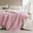 1 PC 50X60" Ruched Fur Throw Pink-121320024