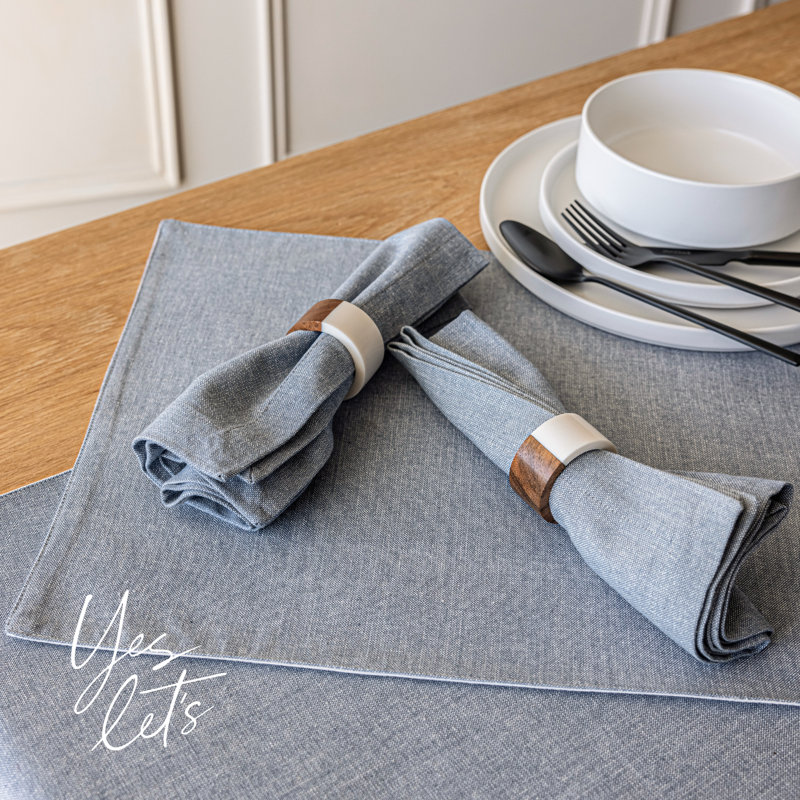 over&back Washed Cloth Napkins, Blue