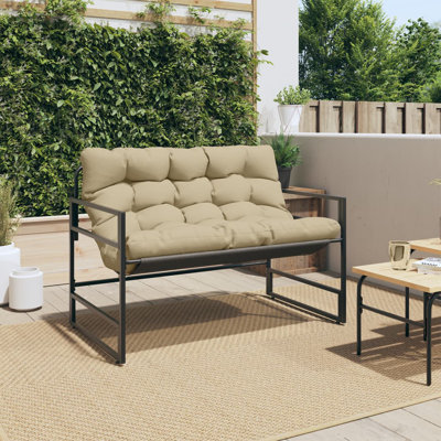 Latitude Run Patio Bench With Cushion 44.5" Steel by Latitude Run