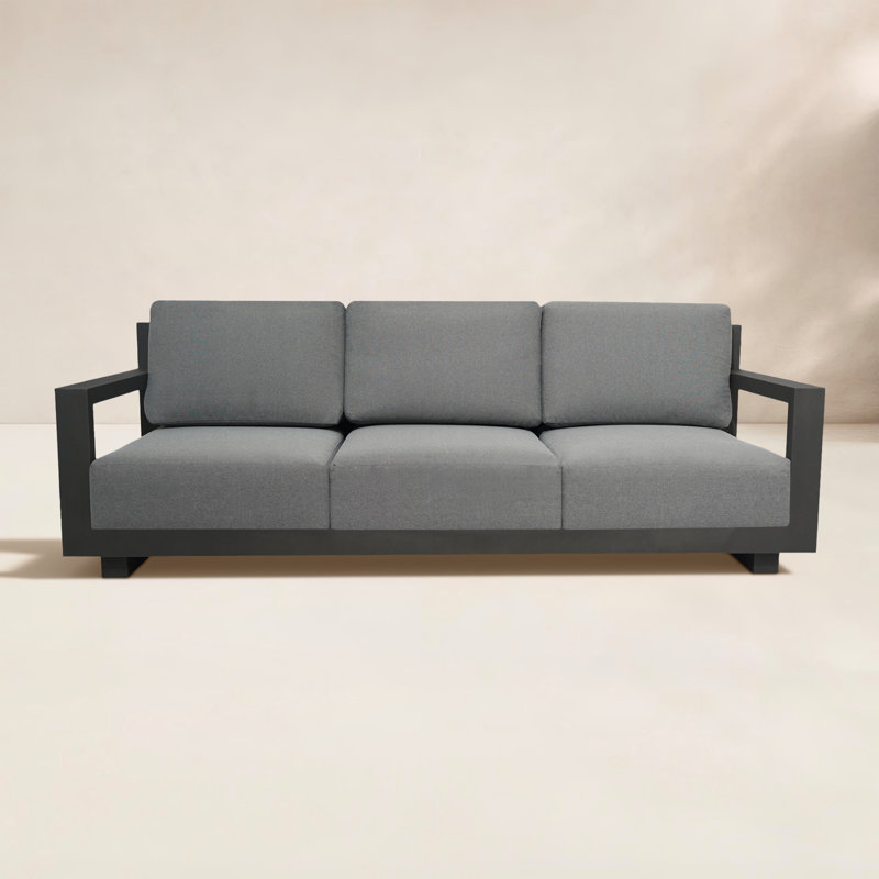 Aden 85'' Aluminum Outdoor Sofa, Gray