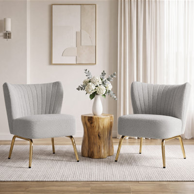 Chaise d'appoint rembourrée moderne de 28 po avec pieds en métal, petite chaise d'appoint sans accoudoirs confortable