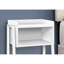 Table d'appoint blanche avec rangement et construction stable pour un métal polyvalent