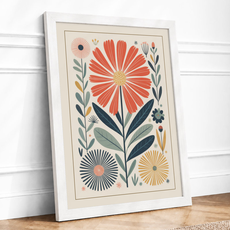 Sunburst Botanicals Botanical - Framed Print, A1 - 84.1 x 59.4 cm, White