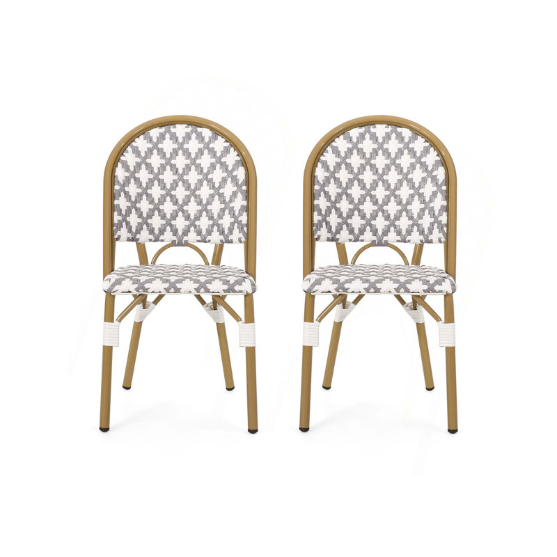 Chaises d'extérieur en rotin PE et aluminium, ensemble de 2
